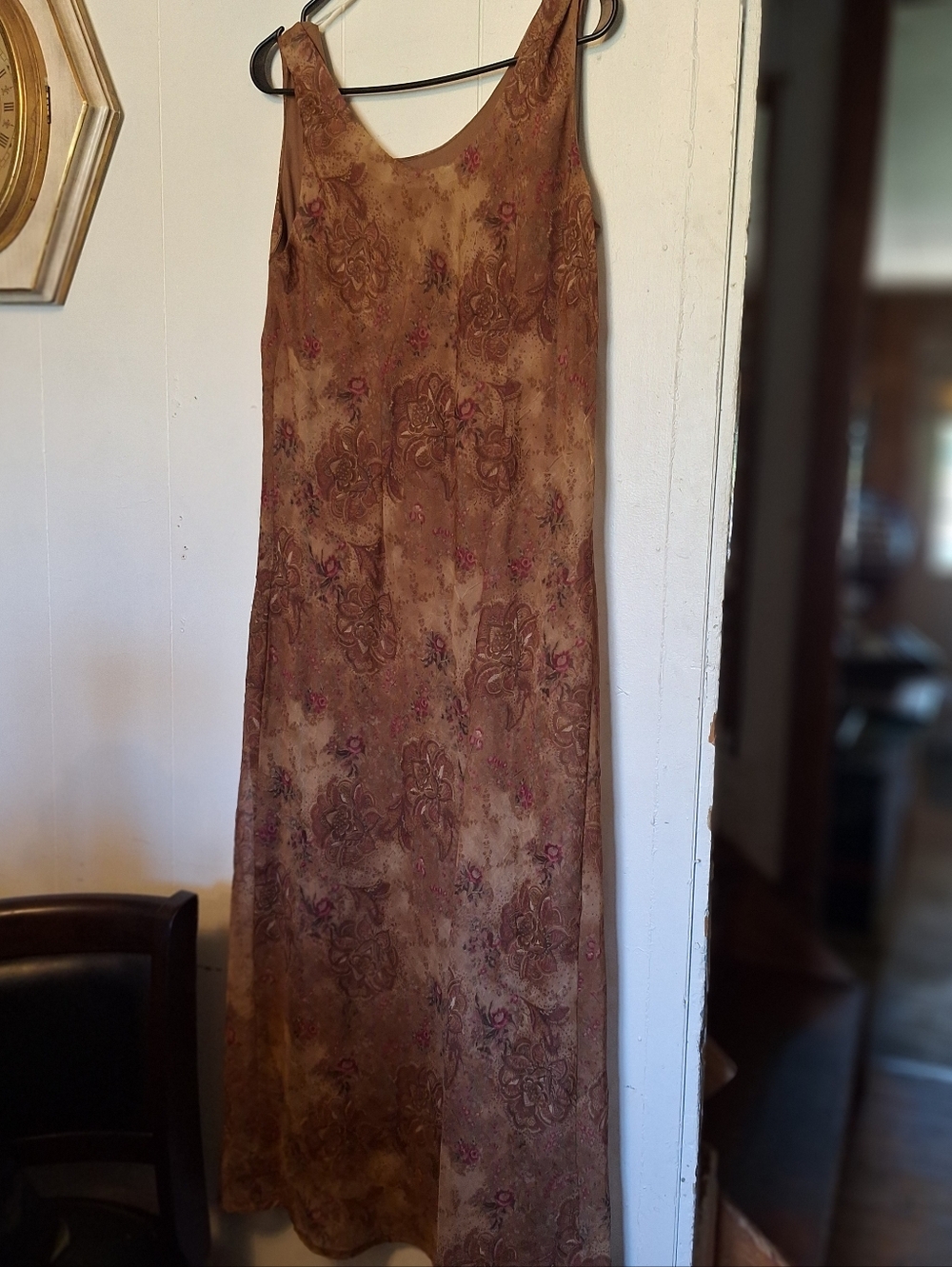 Sleeveless Brown Floral Maxi Dress - Picture 2 of 5